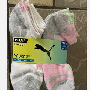 NEW 10 PACK GIRLS PUMA SOCKS YOUTH SIZE